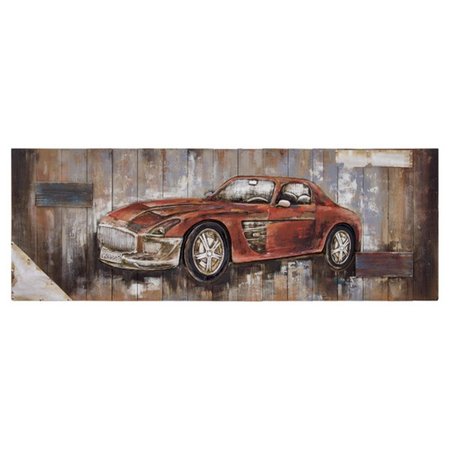 YOSEMITE HOME DECOR Red Vintage Car II Wall Art on WoodMutlicolor 3130054